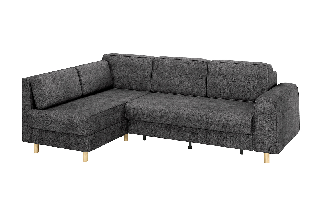 Шелдон / Диван - кровать угловой велюр sierra 9 темно-серый